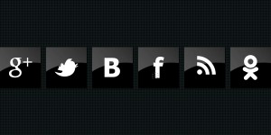 6 черных иконок русских социальных сетей в формате png и psd