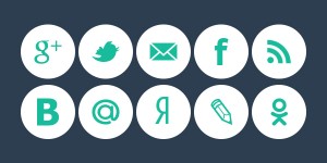 flat social icons